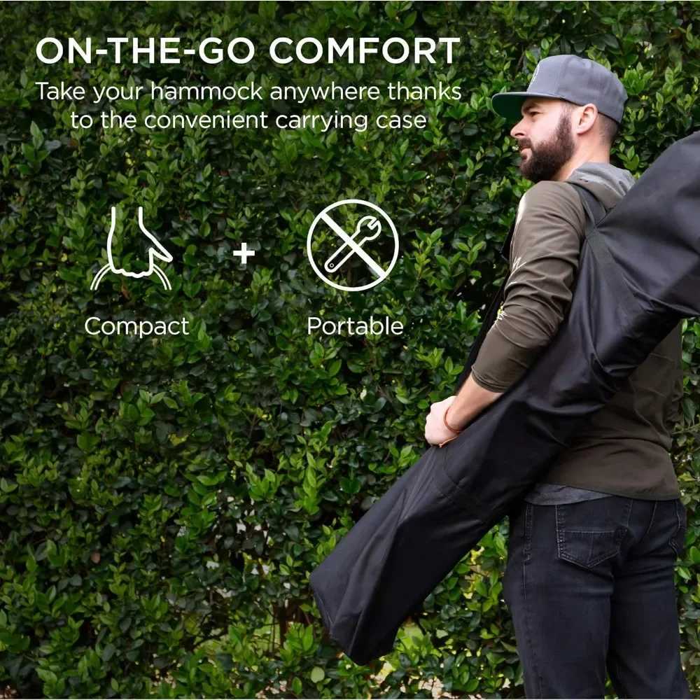 2-Person Double Hammock Outdoor Woven Cotton Rope Hammocks for Backyard Patio w/Spreader Bars X250224