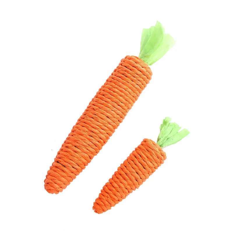 rot Sound Pet Products Bite Resistant Paper Rope Scratcher Clean Teeth Interactive Play Carrot Chew Toy for Cat