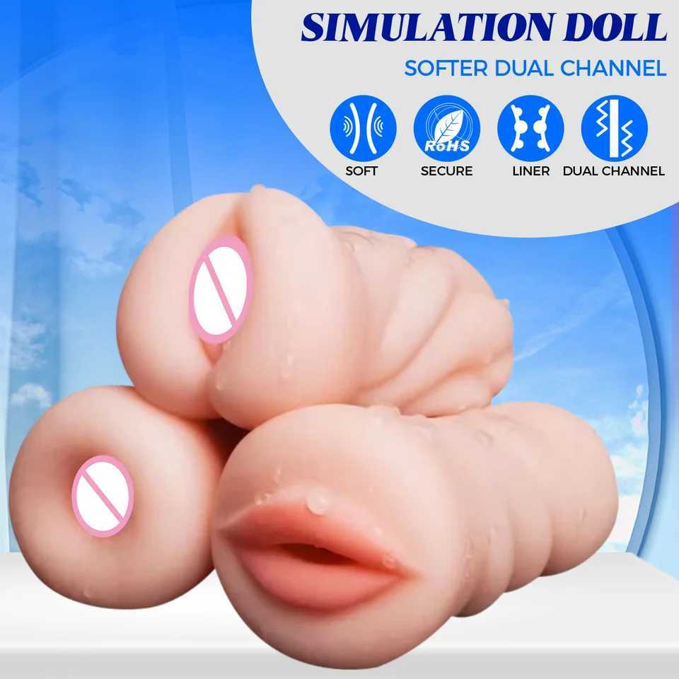 Sex Toys For Men Realistic Deep Throat Male Masturbator Silicone Artificial Mouth Vagina Anal Erotic Oral Sex MasturbatorW250224