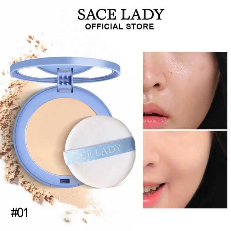 SACE LADY Silky Smooth Pressed Powder Fully Cover Concealer Soft Mist Natural Lasting Makeup Powder Durable Waterproof CosmeticsXJ250224