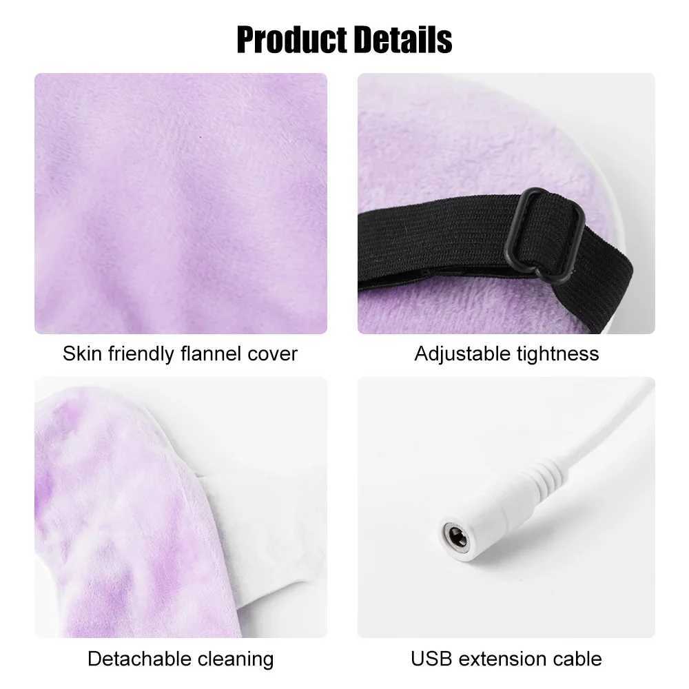 Heated Eyes Cover Eye Mask Sleep Mask Heated Hot Steam Compress Sleeping Heating Pad Electrical Temperature Control BlindfoldXJ250224