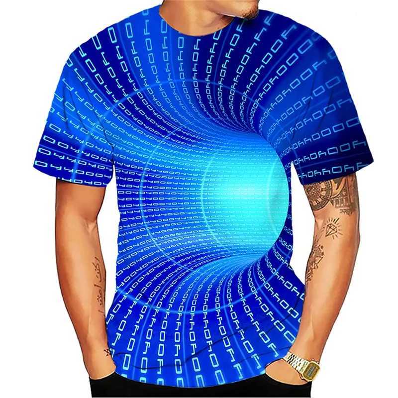 Funny Illusion Graphic T Shirt for Men 3D Printed Art Optical T-shirt clothing y2k Tops Harajuku Fashion Street Tees Womens Clothing W250224