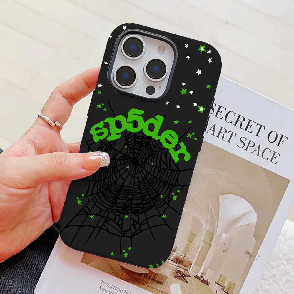 Super Cool Spider Web English Phone Case for iPhone 16 15 14 13 12 11 Pro Max Plus Luxury Magnetic Double-layer Back Cover X2502241