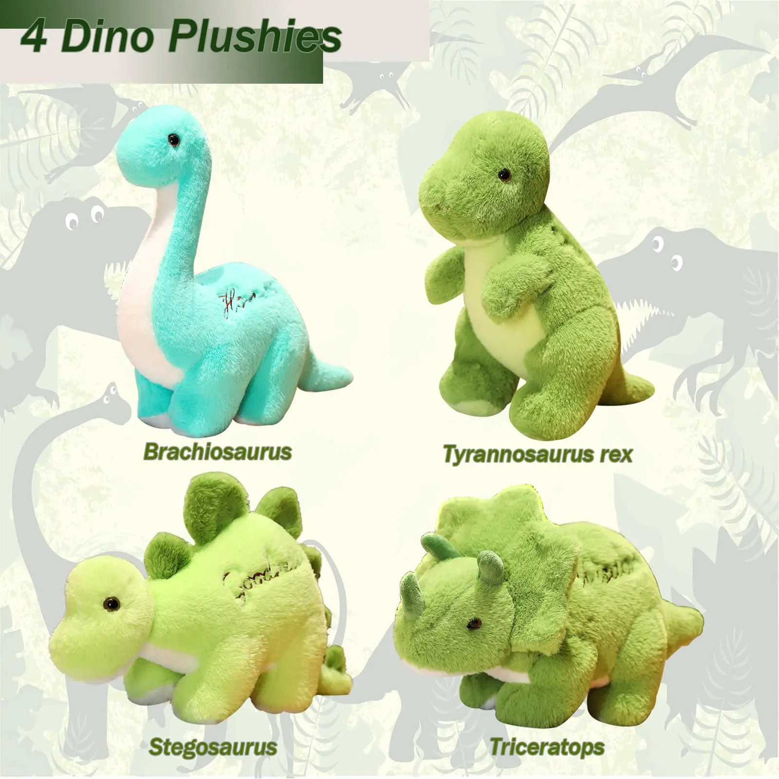 Lovely Dinosaur Triceratops Plush Toy Stuffed Animal Plushie Cute Tyrannosaurus Cotton Doll Soft Baby Hug Pillow Kids Boy Gift 250224