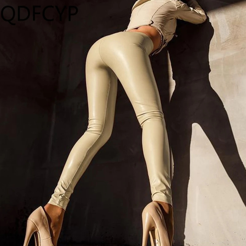 Selling Womens Pants Autumn Sexy Slim Fit High Waisted PU Leather Leggings Large Size sweet Pencil Pants for Women 250224