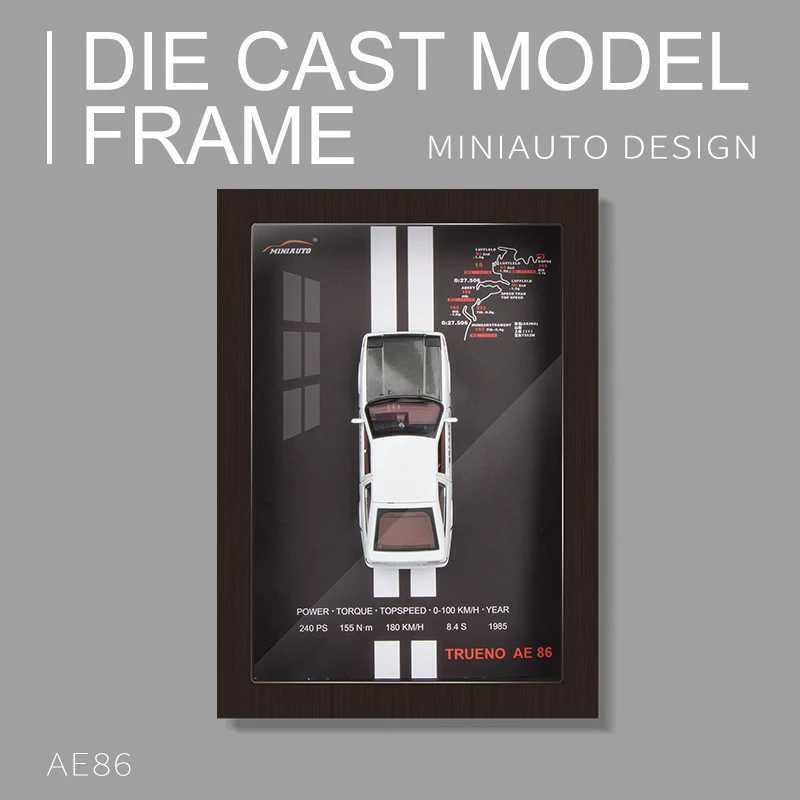 1 32 Photo Frame Version Alloy Metal Sports Car Model Simulation 3D Racing Car Hanging Painting Collection Kids Gifts Decoration Z250224