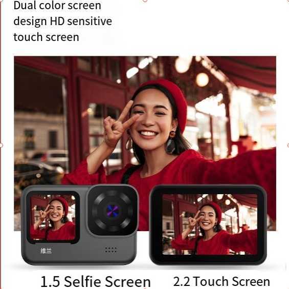 New V11 double color screen 5K HD sports camera outdoor diving waterproof riding anti-shaking helmet driving record X250210