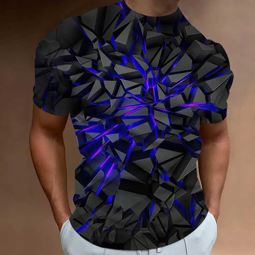 Fashion T-Shirts For Men 3d Line Printed Mens Clothing Street Designer Short Sleeved Oversized Top Tees Daily Casual Sportswear W250224