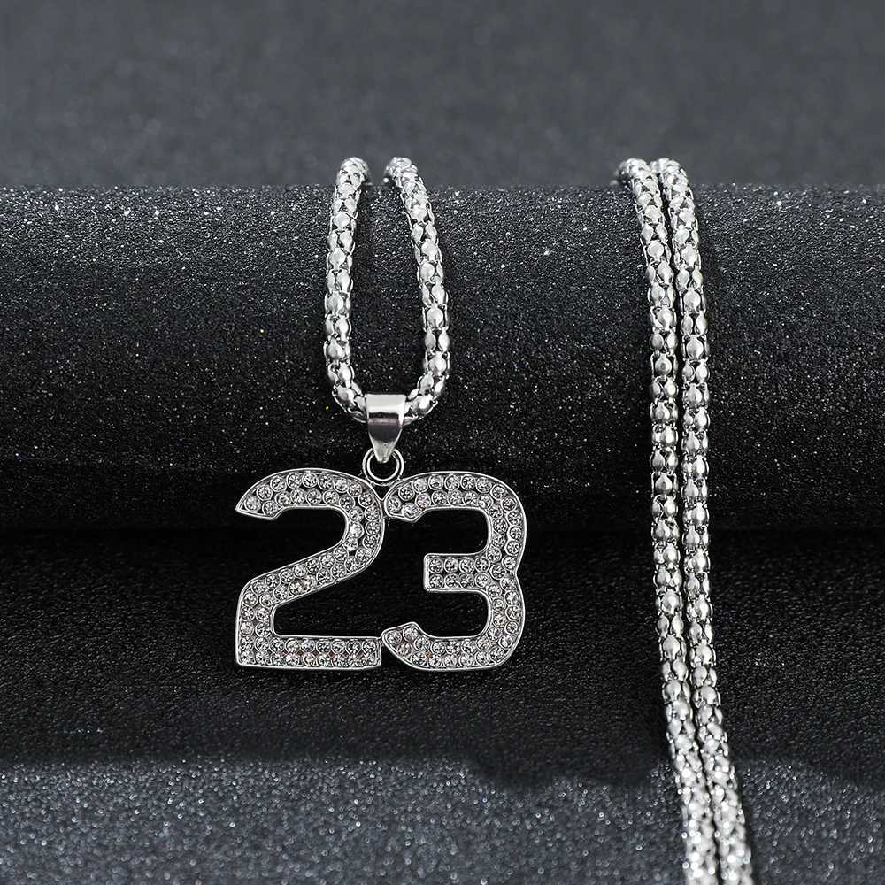Basketball Legend Number 23 Pendant Necklace Cool For Fans Charm Collar M Hip-hop Basketball d out Rock Necklace X250224