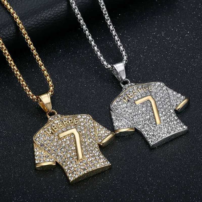 HNSP Stainless Steel Mens Jersey Pendant Chain Necklace Hip Hop Jewelry Football Accessories For Men Boy Soccer Gift X250224