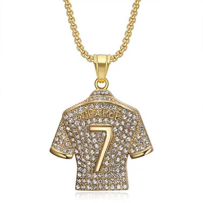 HNSP Stainless Steel Mens Jersey Pendant Chain Necklace Hip Hop Jewelry Football Accessories For Men Boy Soccer Gift X250224