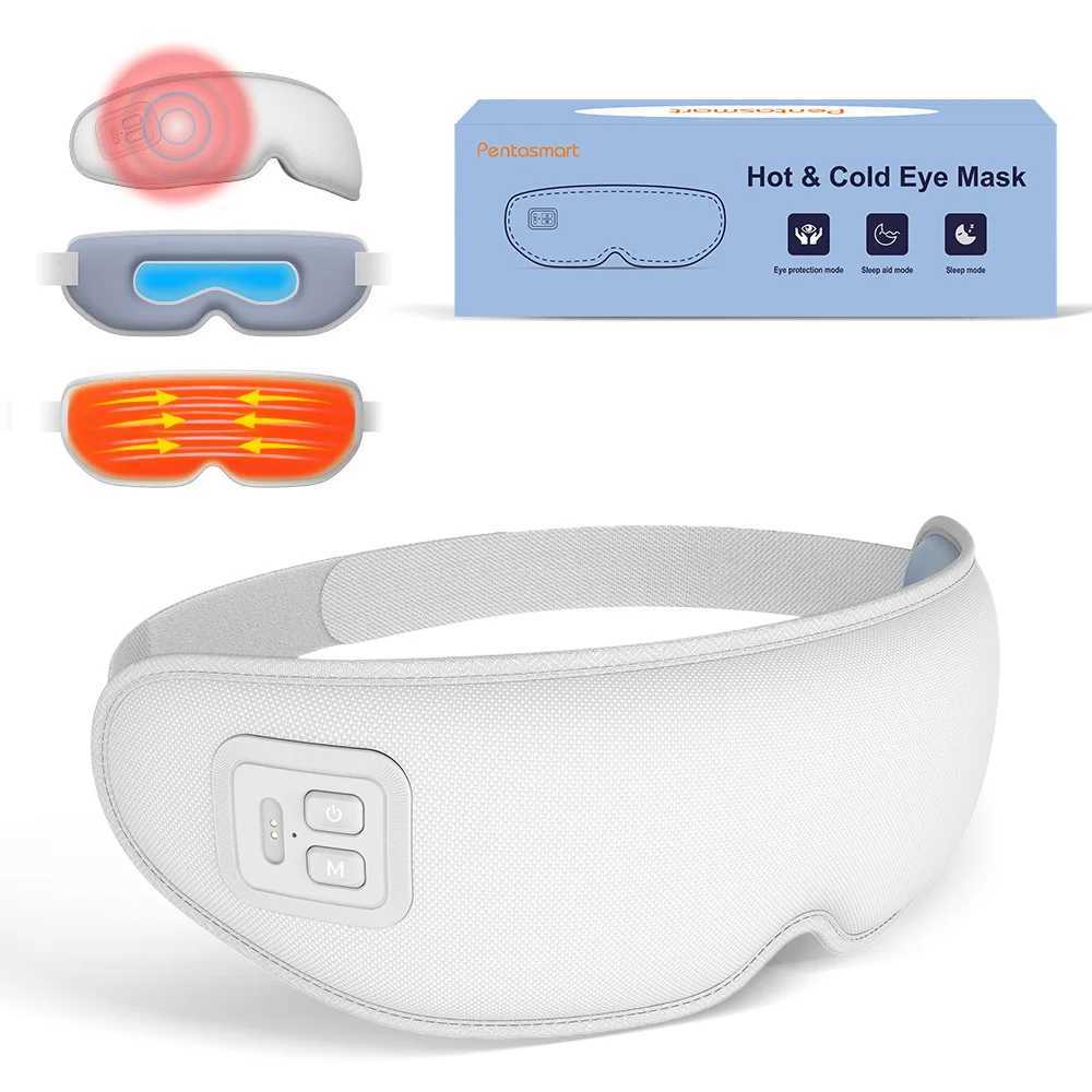 Cold Hot Compress Eye Mask Vibration Heated Eye Massager 3D Design Soothing Massage Eye Care Relax Relief Fatigue Sleep TravelXJ250224