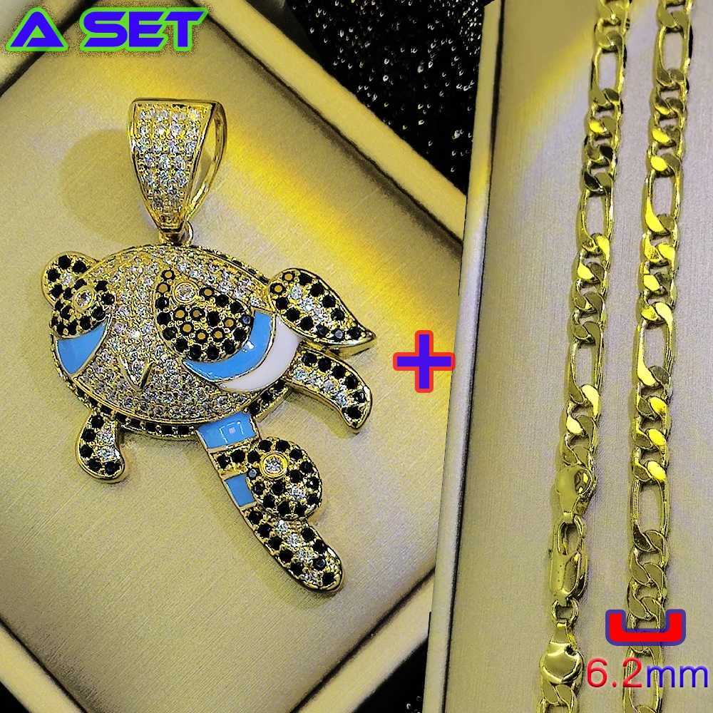 Fashion Graffiti New Design Hip Hop Necklace Diamond Inlaid Anime Character Pendant 18K Gold Plated Trendy Boutique X250224