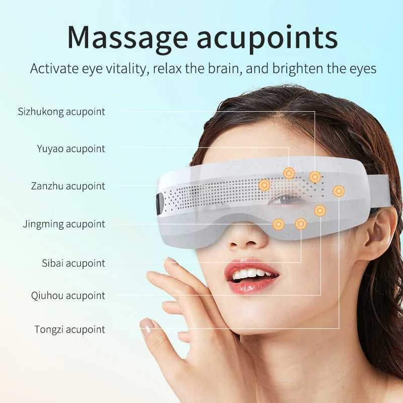 Electric Visible Eye Massager Vibration Acupoint Eye Care Device Hot Compress with Bluetooth for Migraines Relief Improve SleepXJ250224