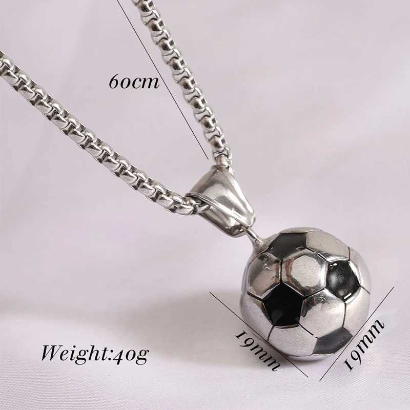 Trendmen Hiphop Rock Rapper Football Soccer Stainless Steel Pendant Necklaces For Men Bro Fashion Metal Clavicle Chain Jewelry X250224