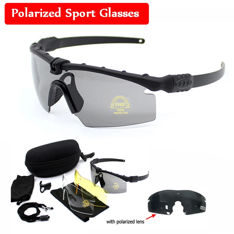 Outdoor UV400 sports sunglasses military tactical glasses military hunting polarized goggles air gun shooting goggles 250221