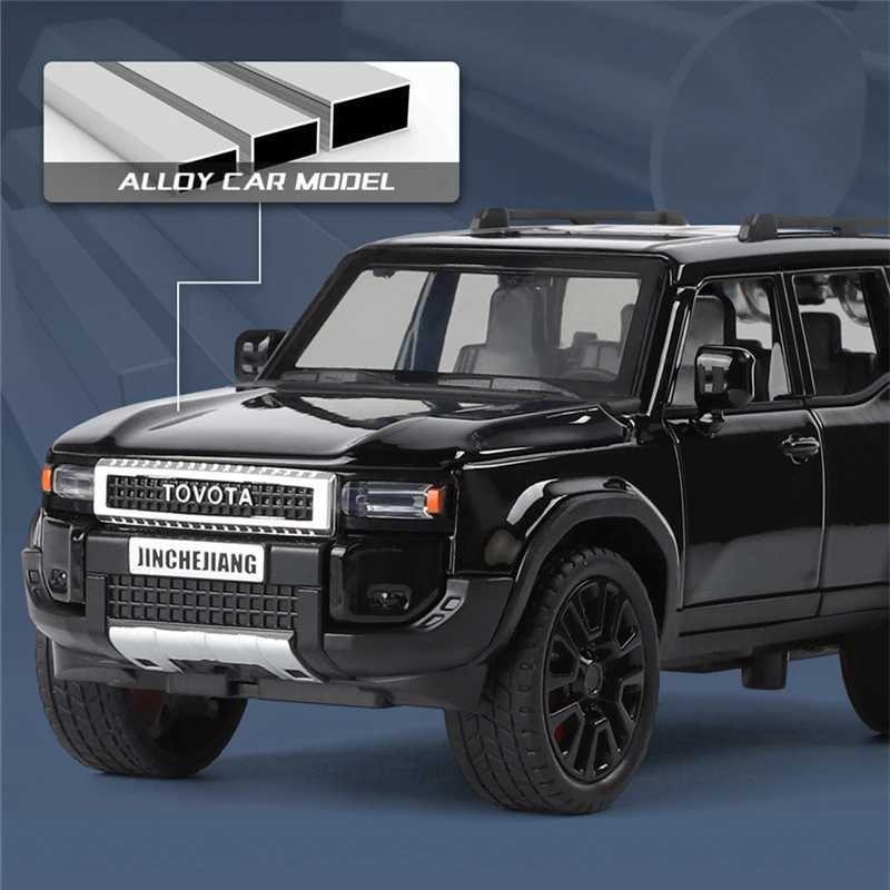 1/32 2024 PRADO Land Cruiser SUV Alloy Diecast Metal Off-road Vehicles Car Model Sound Light Childrens Toy Gift Free shipping
