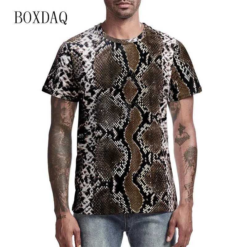 Leopard mens fashion T-shirt short sleeved street clothing 3D printing trend T-shirt 6XL plus size mens clothing O-neck casual top T-shirt W250224