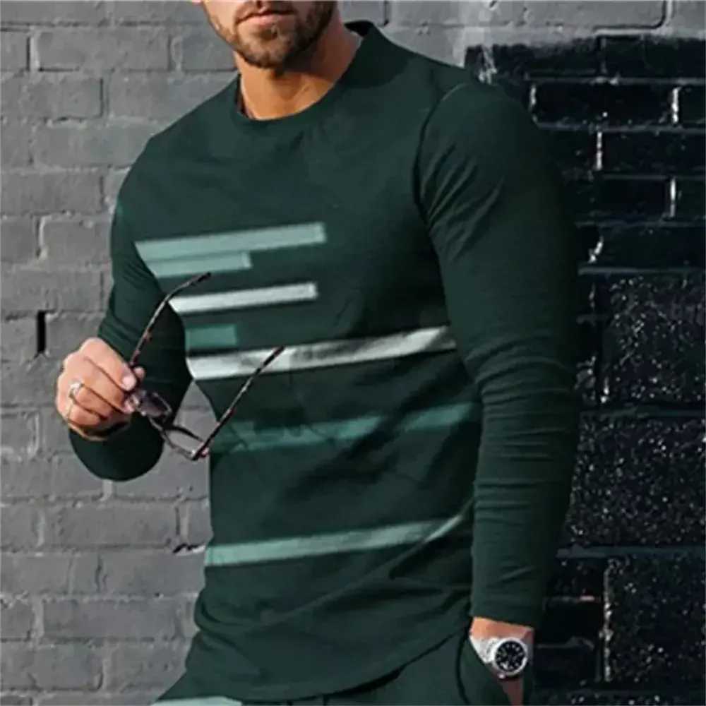 3D Digital Printing T-shirt Street Trend Long Sleeved O-neck Pullover T-shirt Large Men Long Sleeved Casual Sports Men Clothing W250224