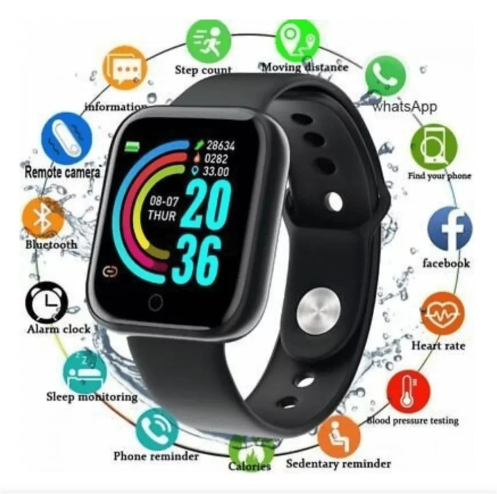 Multifunctional Smart Watch Men Women Bluetooth Connected Phone Music Fitness Sports Bracelet Sleep Monitor Smartwatch D20 is the same as the Y68