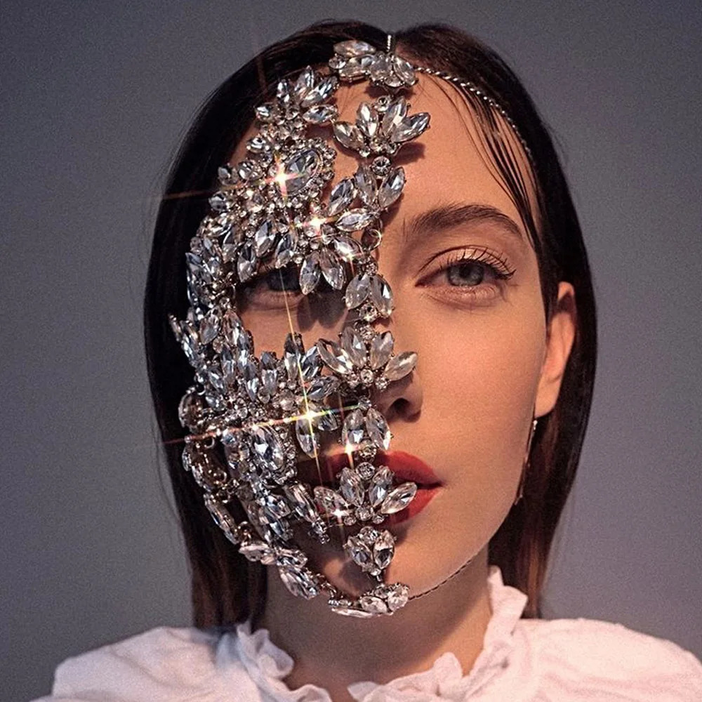 Handmade Crystal Half Face Jewelry Cosplay Party Props Girl Birthday Gift 250222 - view 4