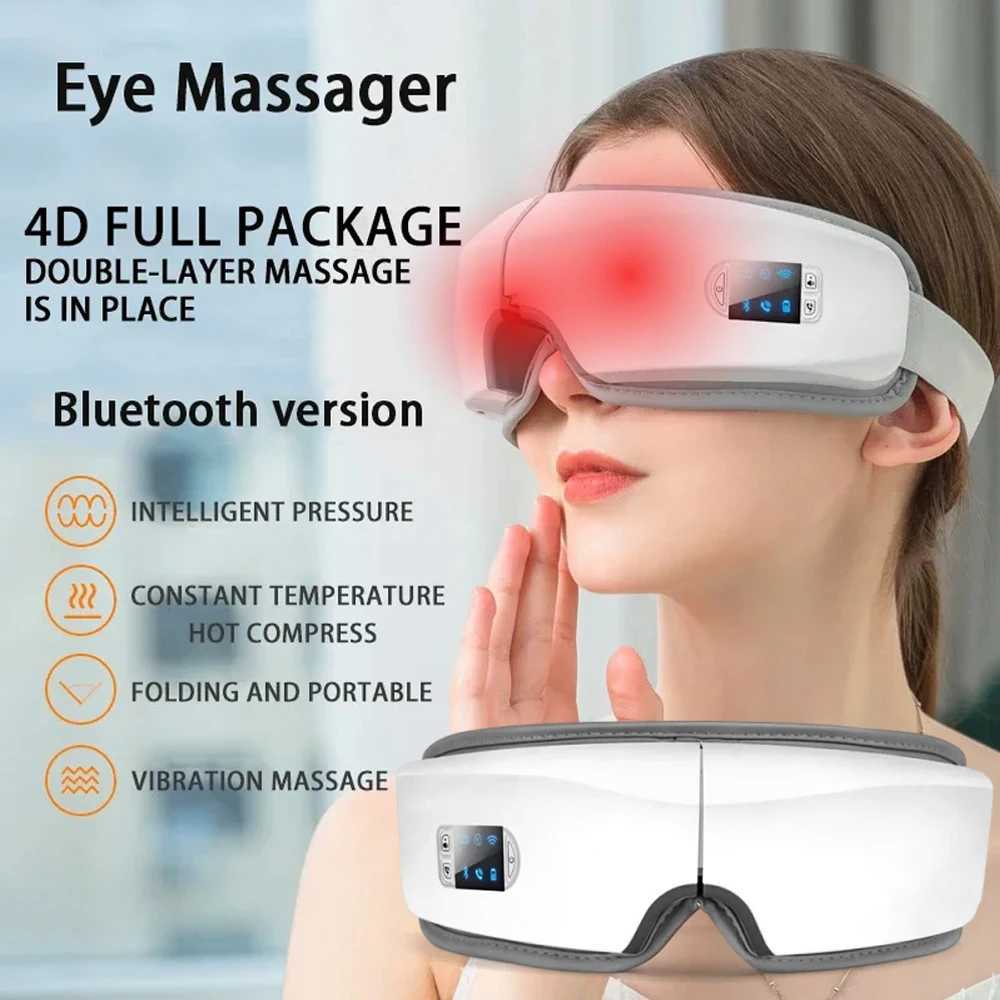 4D Eye Massager Smart Airbag Vibration Eye Care Instrument Hot Compress Bluetooth Eye Massage Relaxation Relieve Eye FatigueXJ250224