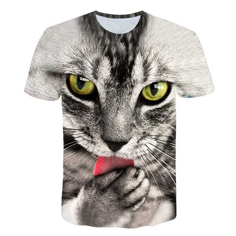 2024 Men/woman High Quality Brand T-shirt Hombre New Men T-shirt Casual Short Sleeve O-neck Fashion Funny Cat Printed 3D T Shirt W250224