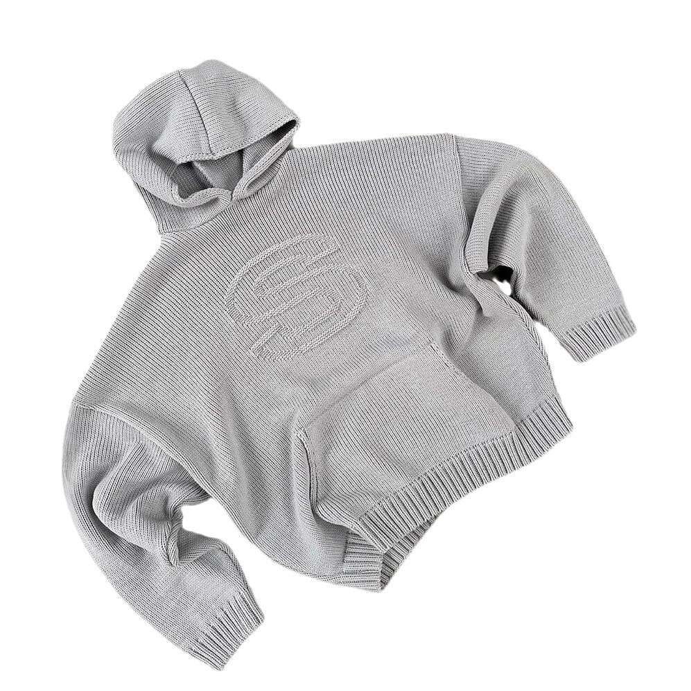 Y2K hooded casual letter knitted trendy loose sweater for autumn and winter 2025 season