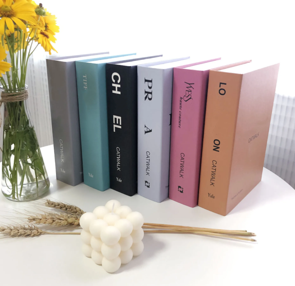 6Pcs Designer Fashion Classic Letter Home European American Simple Folding Decoration Living Room And Study Simulation Book Model