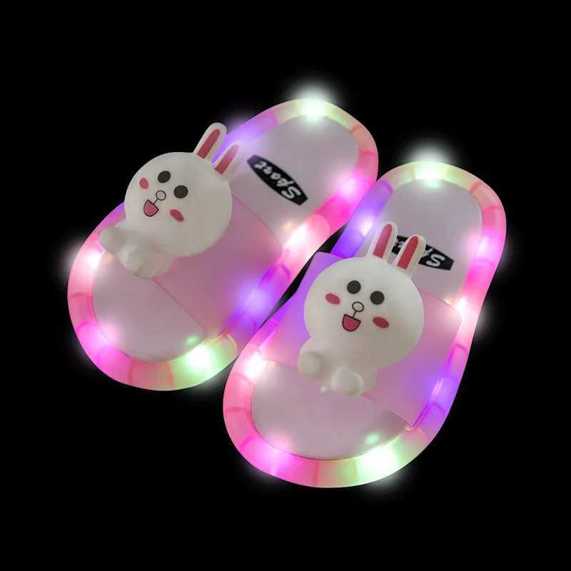 Slipper Childrens Boys Girls Slippers Cartoon Animals Shoes Lighted Fashion Cute Shoes Bathrooms Gifts Toddler Slippers Flat Heels S25224