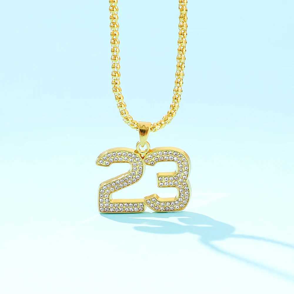 Basketball Legend Number 23 Pendant Necklace Cool For Fans Charm Collar M Hip-hop Basketball d out Rock Necklace X250224