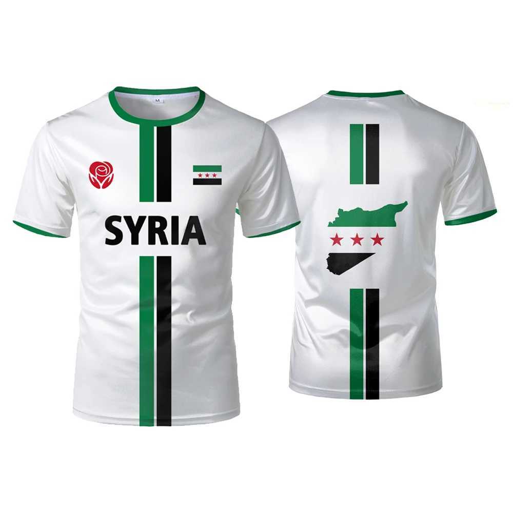 Free Syrian flag pattern T-shirt mens sports T shirt NATIONAL emblem 3D print street loose unisex casual tops W250224