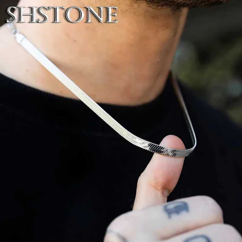 Hip Hop Snake Chain Necklace for Men New Fashion 925 Sterling Silver Necklace Jewelry Accessories Party Gift X250224