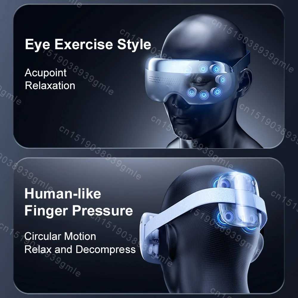 Vibration Eye Massager Electric Eye Massage Glasses Therapy Bluetooth Acupressure Relief Fatigue Dark CirclesXJ250224