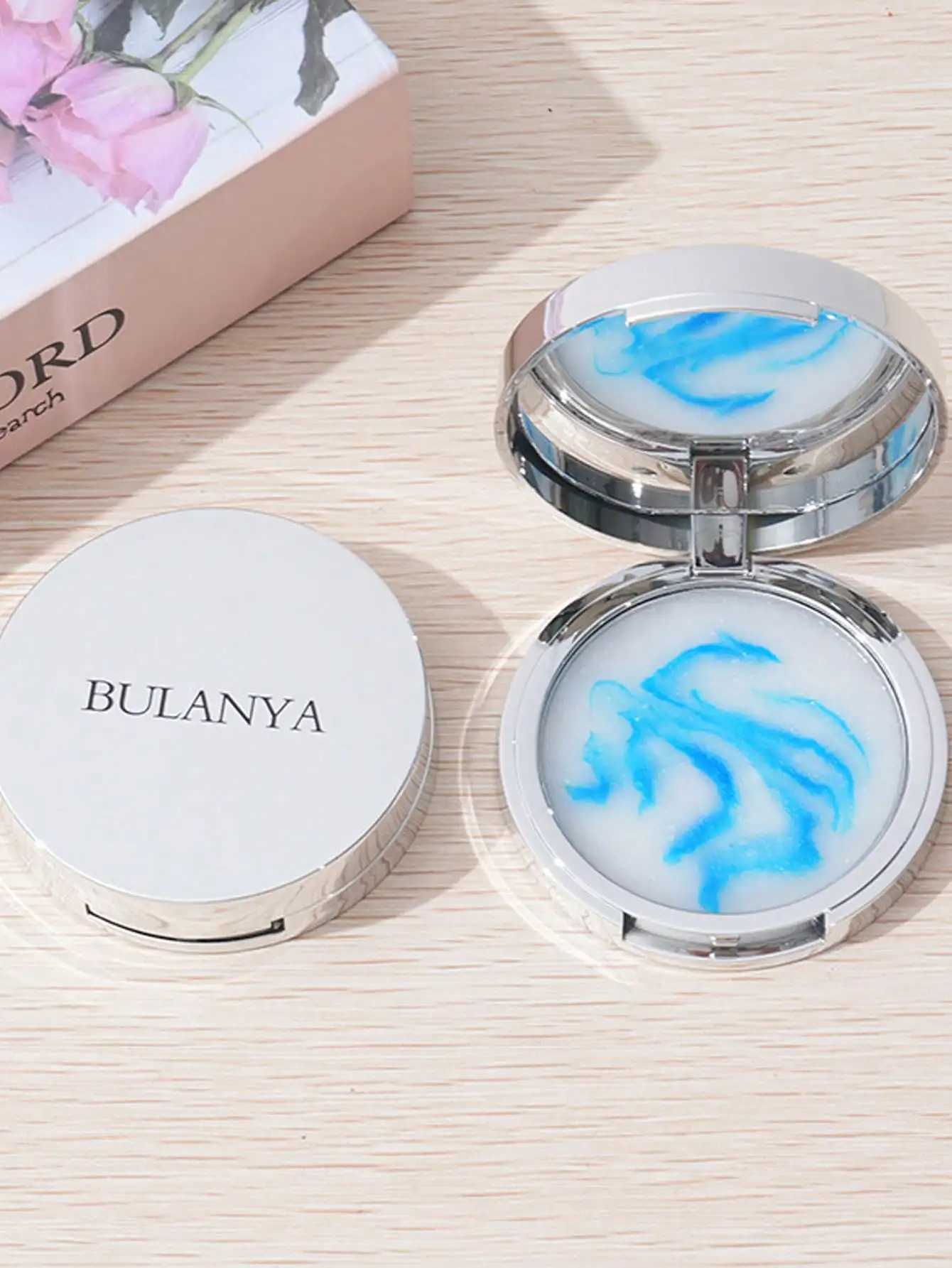 Blue Sky Oil Control Long-lasting Powder with Puff for Makeup Setting Waterproof BULANYA Facial Foundation CosmeticsXJ250224