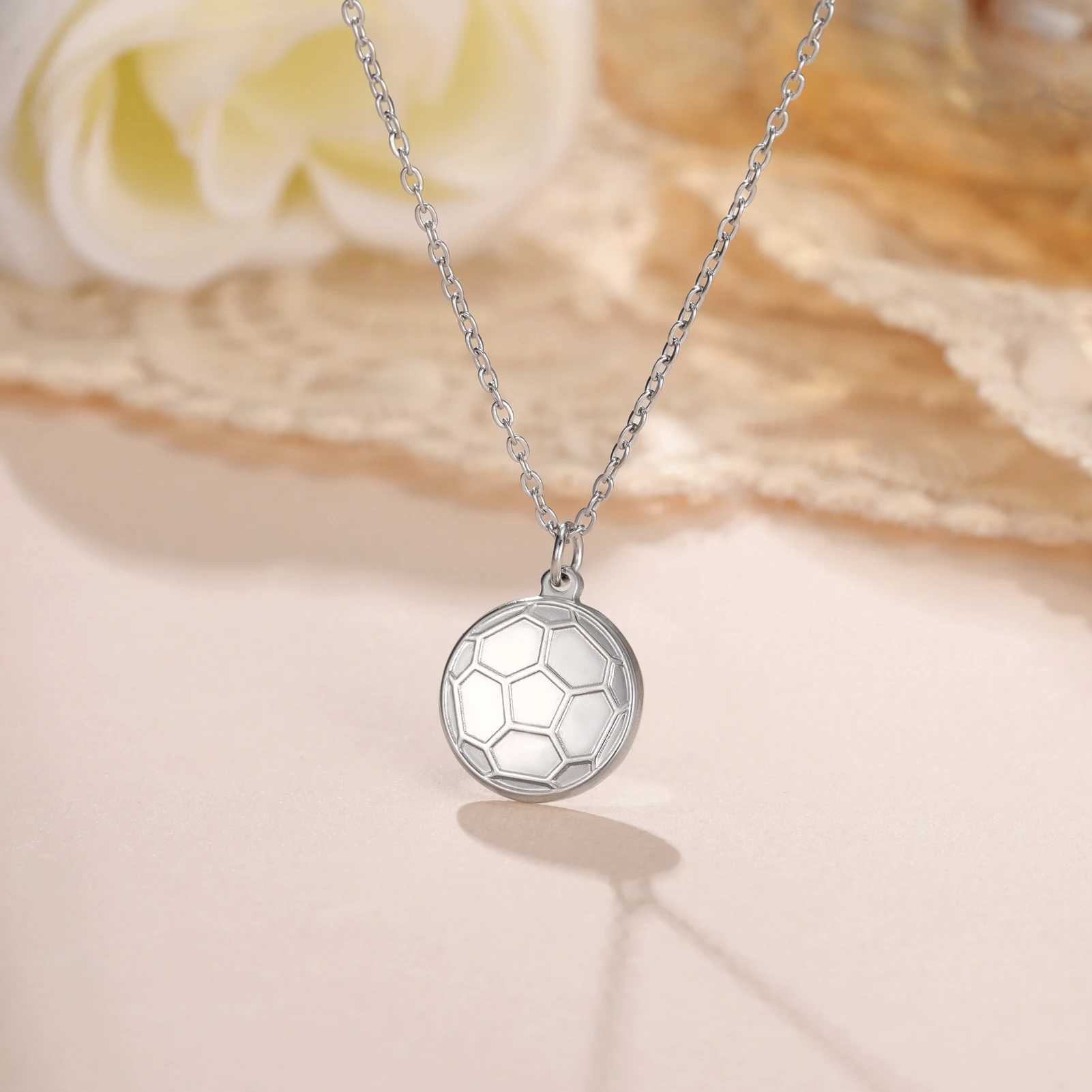 Fishhook Soccer Football Necklace for Men Wan Kid Child Boy Ball Sports Gold Color Stainless Steel Pendant Luxury Gift Jewelry X250224