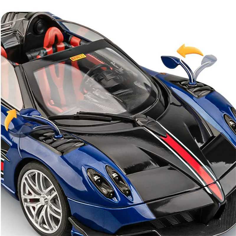 New 1/18 Pagani Huayra BC Alloy Sports Car Model Diecast Metal Racing Car Vehicle Model Sound and Light Simulation Kids Toy Gift Z250224