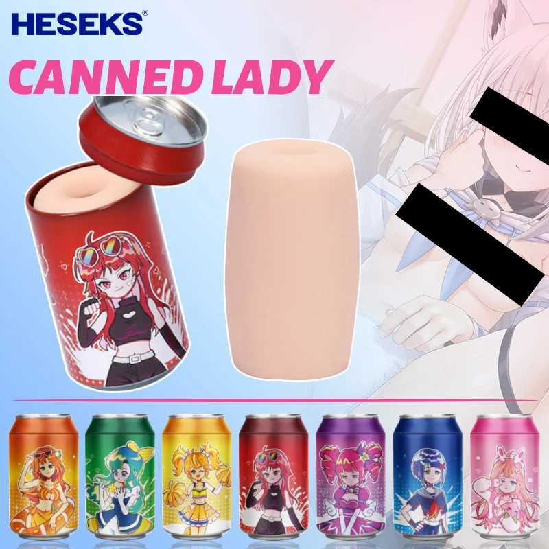 HESEKS 7 Colors Portable Pocket Pussy Canned Lady Anime Masturbation Cup for Men Adult Sex Toys Masturbator 18plus Male Sex ToyW250224