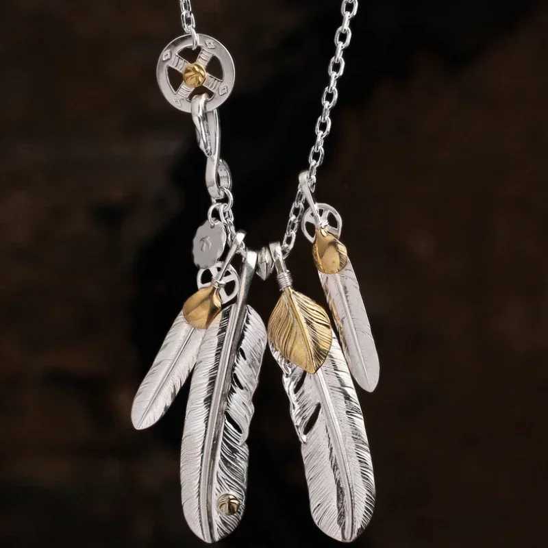 Classic Feather Necklace Set Hip Hop Punk Style Chains Exquisite Pendant Men Business and Dineering Banquet Jewelry X250224