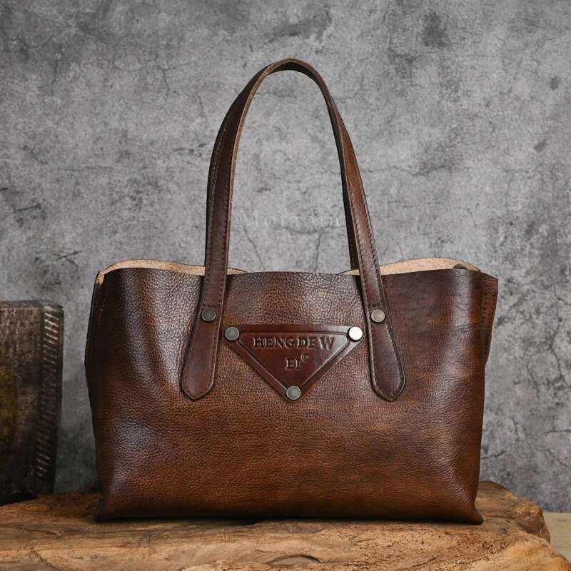 New Genuine Leather Women's Handbag Vintage Cowhide Large Capacity Crossbody Trave Bag Female Solid Shoulder Tote Bags designer handbags
