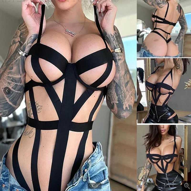 Fashion sexy leather erotic lingerie fetish leg straps suspenders gothic bow lingerie exotic sex clothing womens Babydoll W250224