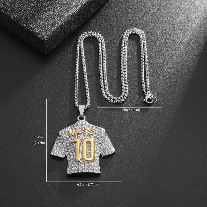 Fashionable and Creative No. 10 Jersey Mens Necklace Personality Charm Hip-Hop Punk Football Jewelry Gift for Wen X250224