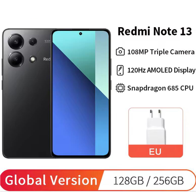 Global Version Xiaomi Redmi Note 13 4G Smartphone 8gb RAM 512gb ROM Camera 120Hz AMOLED 33W Fast Charging Snapdragon 685 Octa Core