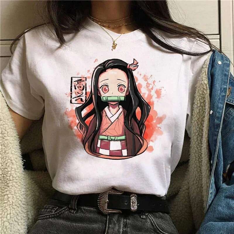 Demon Slayer T-shirt for women, Kimetsu No Yaiba, Nezuko Tshirt 600, Tanjirou Kamado Graphic Tee Shirt, Japanese Anime Manga