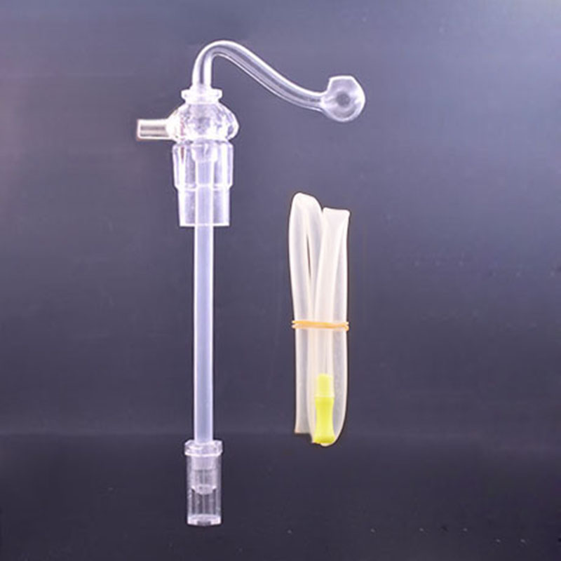 Traveling travelling Water top hookahs Puff toppuff water bong portable Smoking Pipe instant Screw on Bottle Converter with 10mm joint male glass oil burner pipe