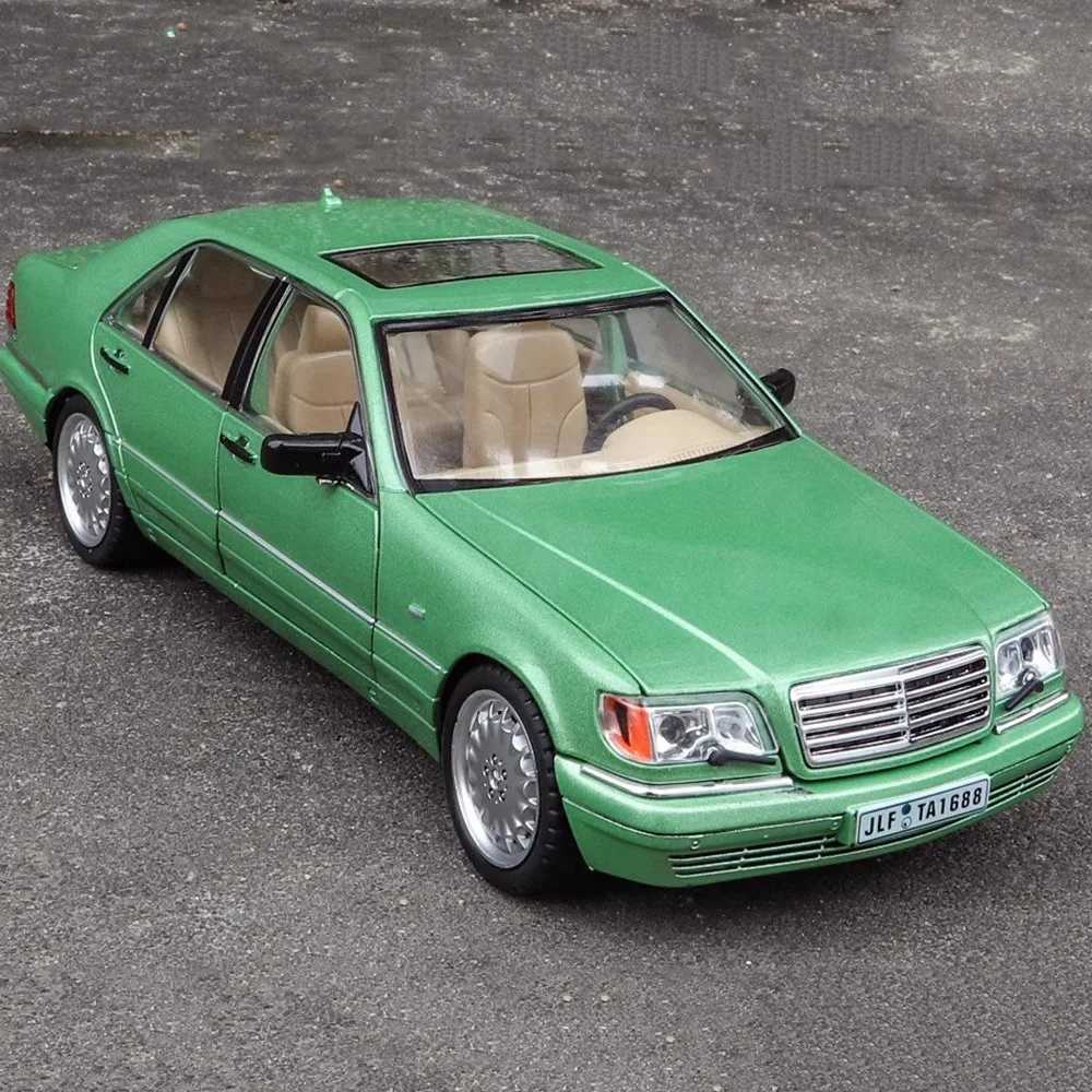 1/24 W140 320 SEL Model Car Alloy Diecast Models 6 Door Can Be Opened Sound Light Pull Back Rubber Tires Toy Decoration Gift Free shipping