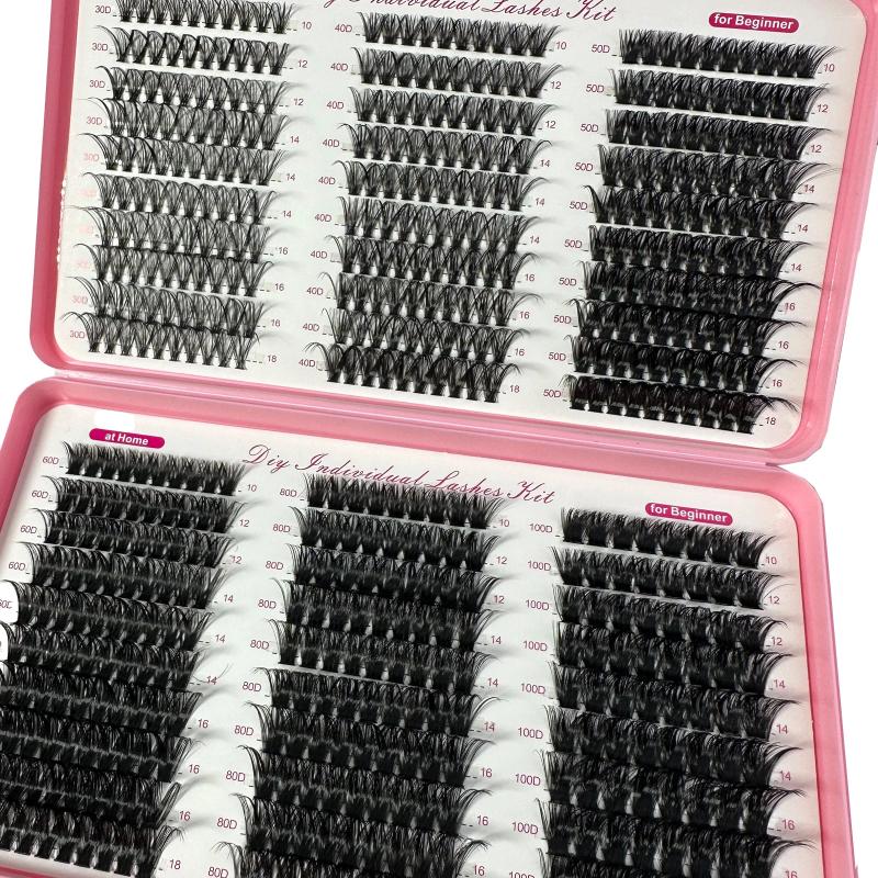 False Eyelashes 570/640pcs Individul Claster Eyeash Thick Fluffy Extension 30D/100D Mix Length DIY Cluster Lashes