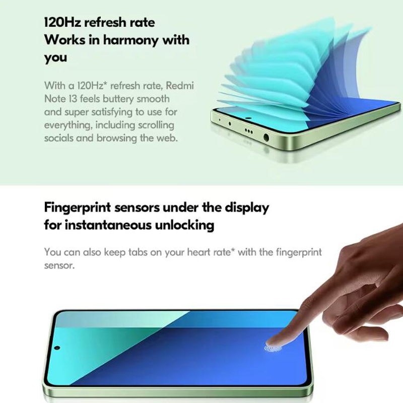 Global Version Xiaomi Redmi Note 13 4G Smartphone 8gb RAM 512gb ROM Camera 120Hz AMOLED 33W Fast Charging Snapdragon 685 Octa Core
