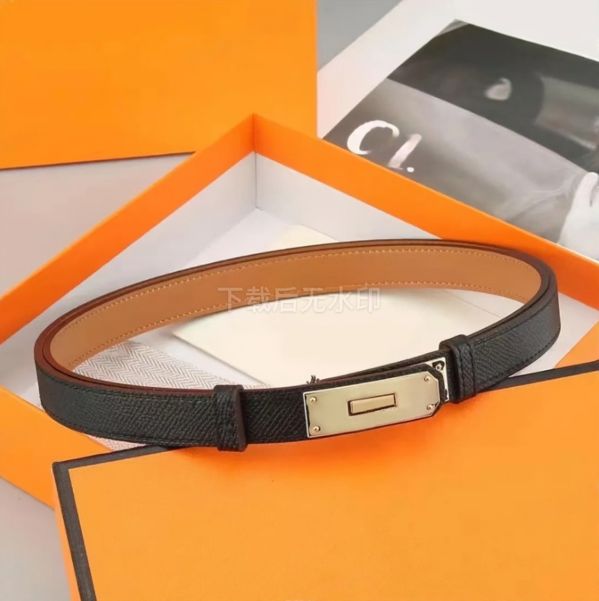 Designer thin leather belts for women designer men ceinture cowhide e soft small buckle ladies belt 18mm width fashionable brown black with BOX 45