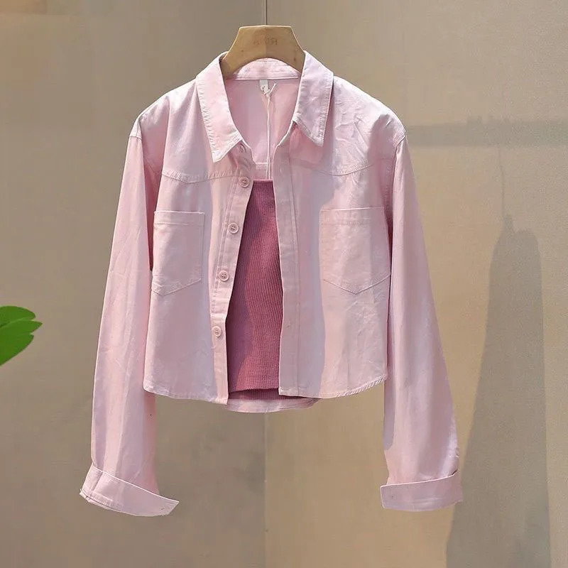 Lucyever Spring Summer Loose Cropped Blouses 2025 Long Sleeve Thin Casual Coats Female Korean Fashion Streetwear Blusas Tops 250224